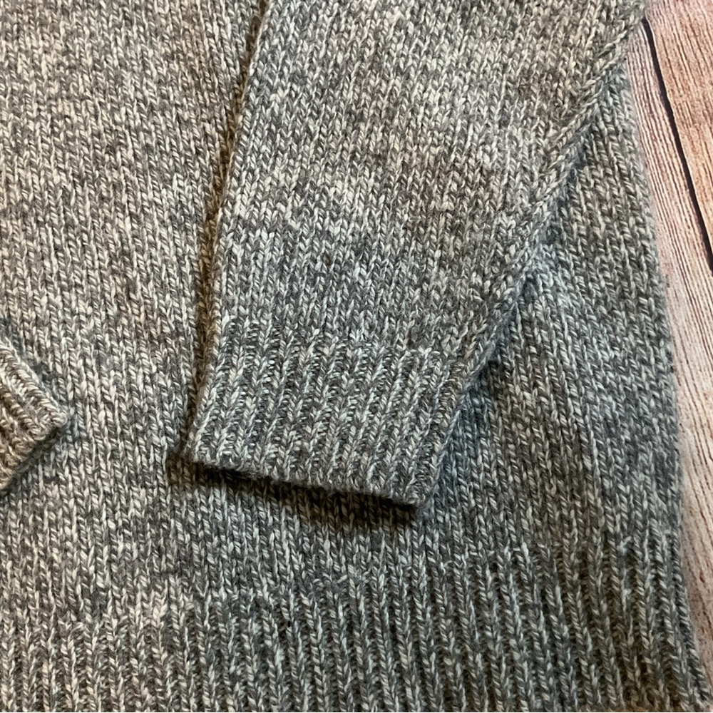 LKNU Mens VTG LL Bean marled gray 100% wool henley sweater M - Picture 3 of 7